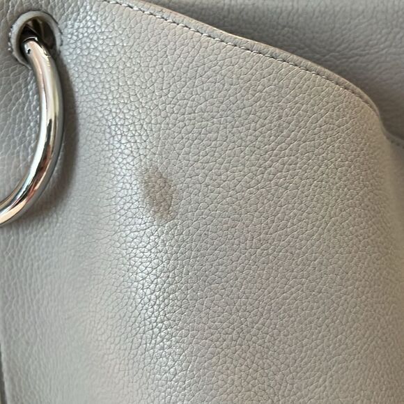 Rebecca Minkoff Megan Gray Leather Adjustable Strap Crossbody Bucket Bag - Picture 12 of 12